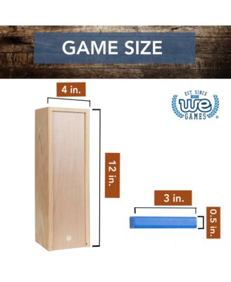 Walnut Stain Wood Blocks Tower Game with Wooden Box, 12 in.