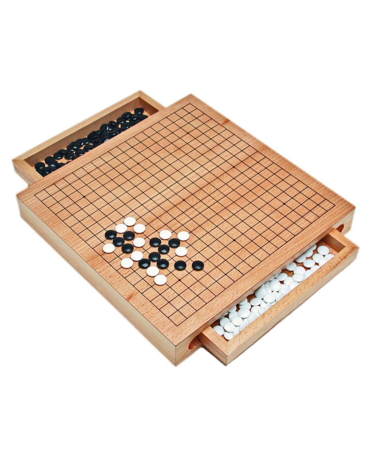 Детские игрушки WE Games Wooden Strategy Go Set with Pull-Out Drawers Board Game, 361 Pieces, Ages 12+, цвет: Натуральный — фото 5