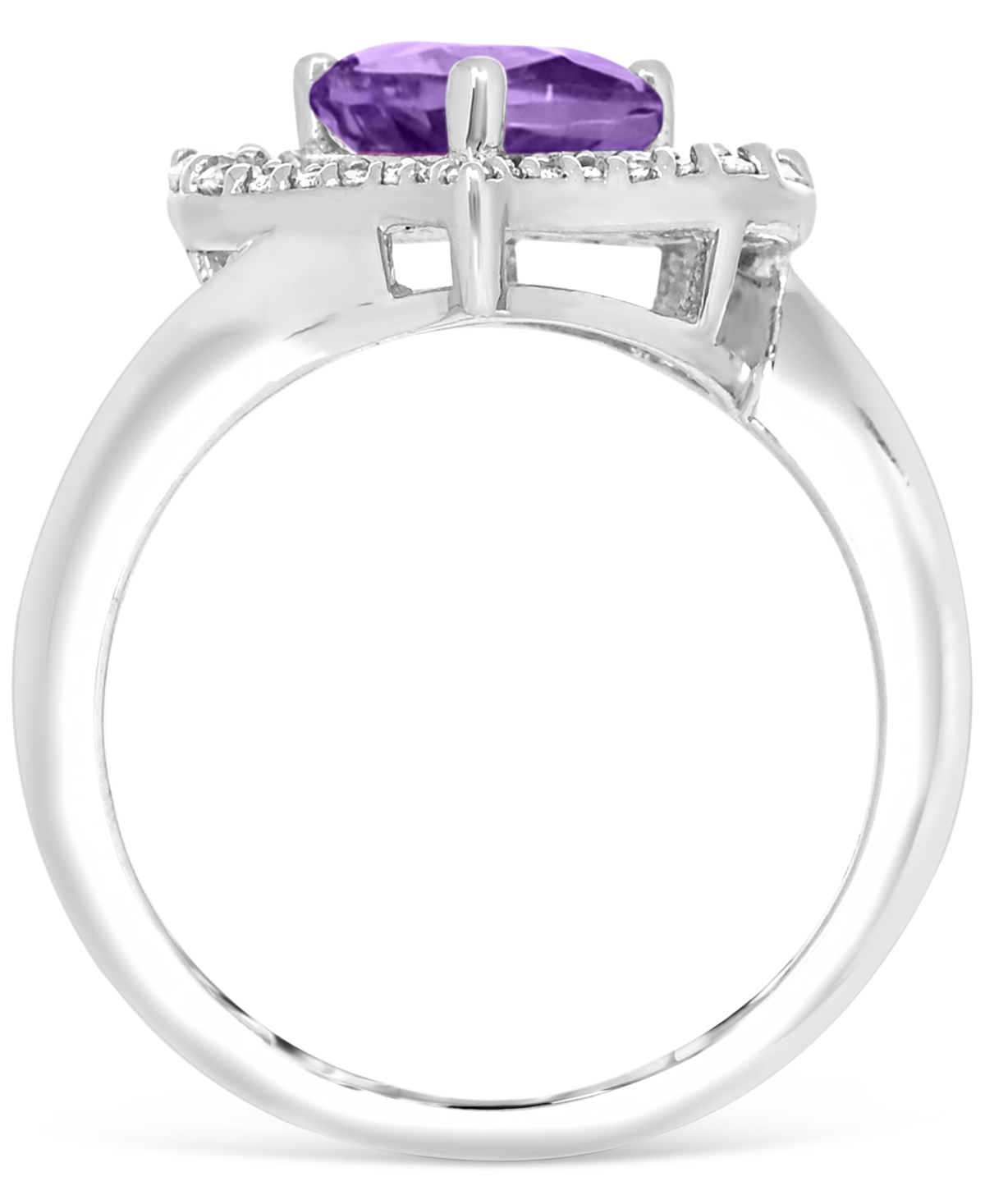 Macy's Women's Heart Ring In Sterling Silver In Purple
