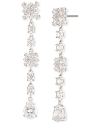 Marchesa - Cubic Zirconia Linear Drop Earrings