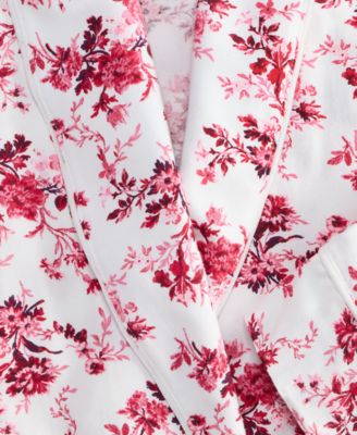 Women's Belted Floral Flannel Robe Sleepwear