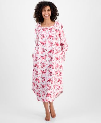 Charter Club - Women's Flannel Ruffle-Neck Long Sleeve Nightgown