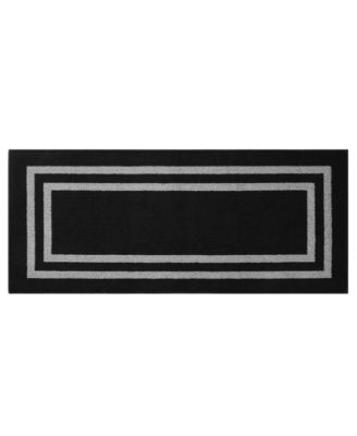 Jean Pierre Double Line Border Tufted - Machine Washable Runner Rug, 26" x 60"