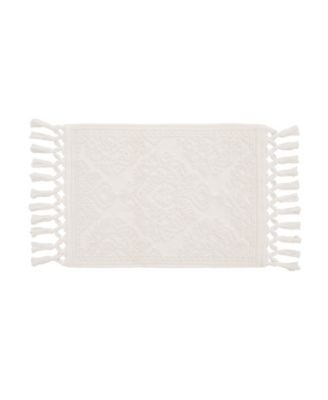 Jean Pierre New York Ricardo Fringe Cotton Bath Rug 27" x 52" - Ivory, 27" x 52"