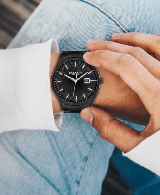 Men's Oliver Black IP Stainless Steel Bracelet Watch, 41mm