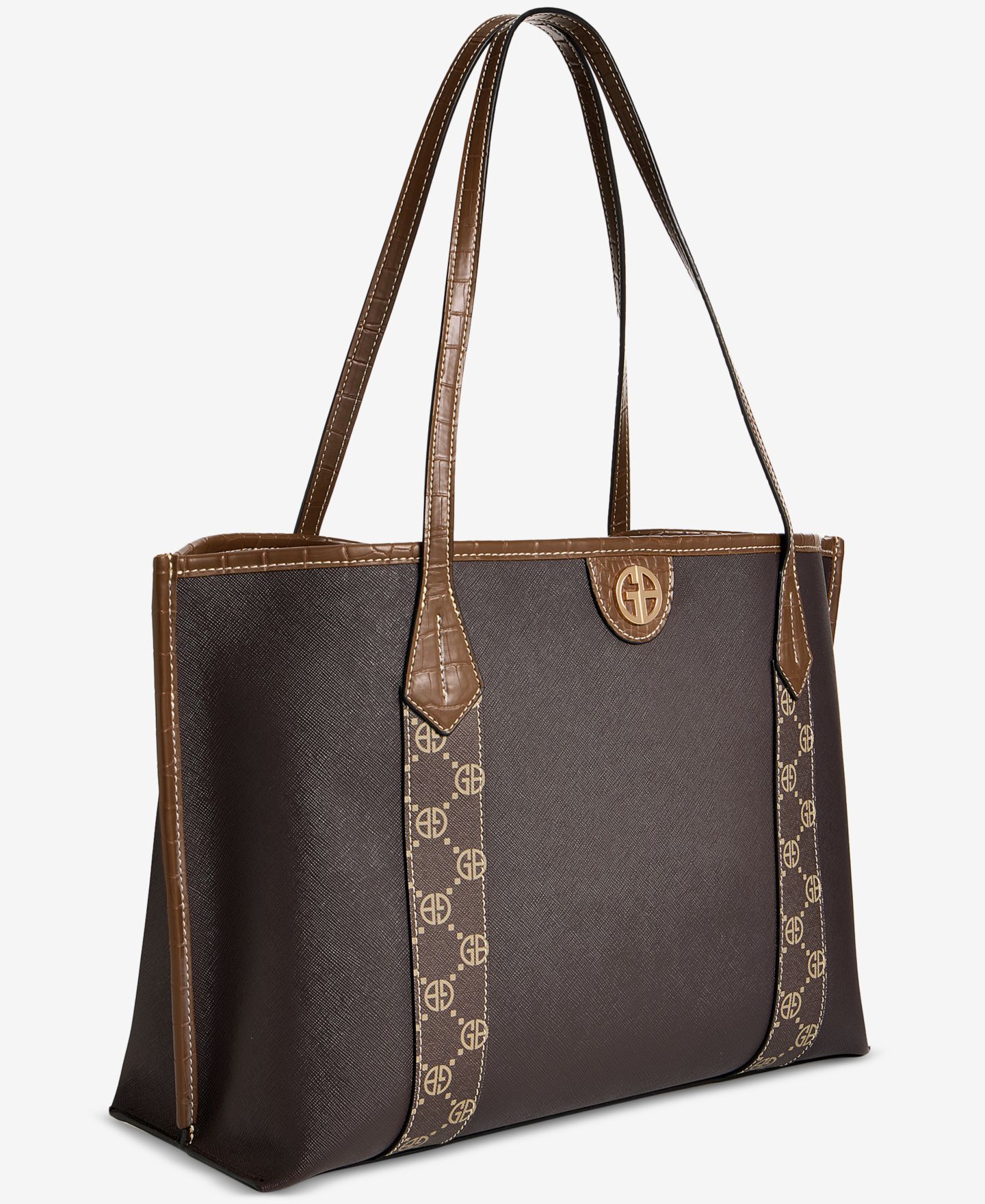 Женская сумка Giani Bernini Extra Large Monogram Block, цвет: Кофейный / Орех коричневый — фото 3