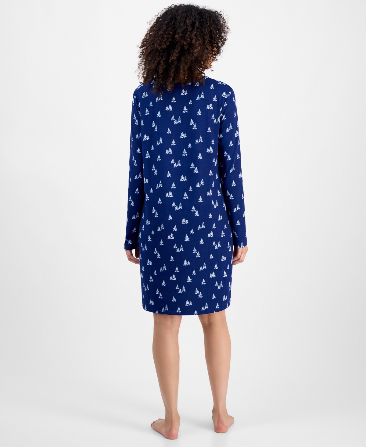Charter Club Women's Jersey Printed Long Sleeve Sleepshirt In Blue