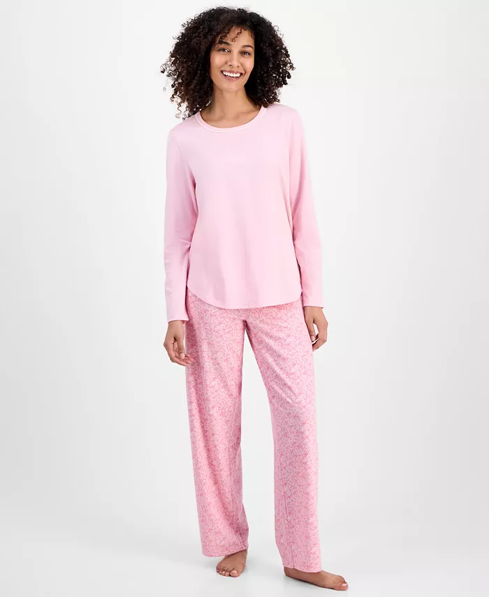 Women's Long-Sleeve Jersey Pajama Set