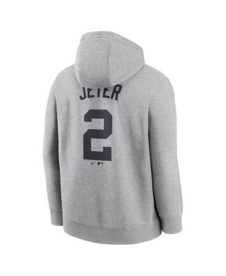 Men's Derek Jeter Heather Gray New York Yankees Player Name Number Club Fleece Pullover Hoodie