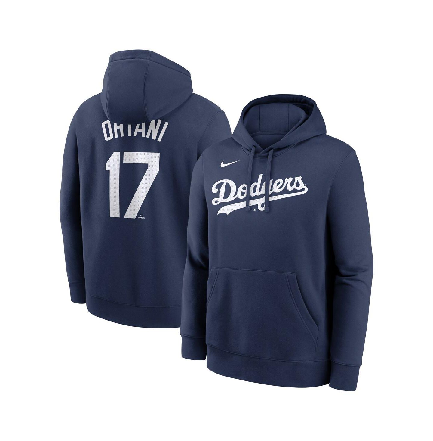 Мужское худи Nike Shohei Ohtani Navy Los Angeles Dodgers Player Name & Number Club Fleece Pullover — фото 1