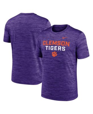Nike - Men's Purple Clemson Tigers Campus Center Stack Velocity Performance T-Shirt