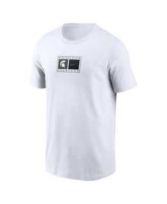 Men's White Michigan State Spartans Campus Logo Swoosh T-Shirt