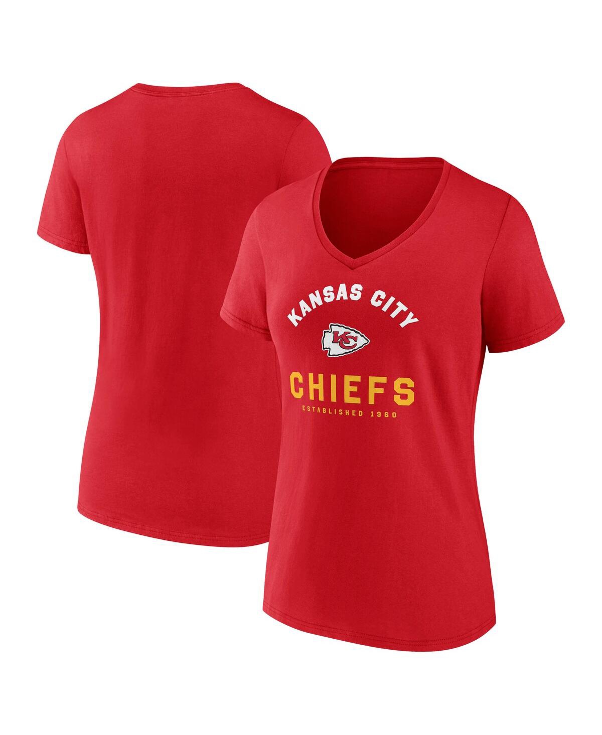 Women's Red Kansas City Chiefs Unrivaled V-Neck T-Shirt - Red