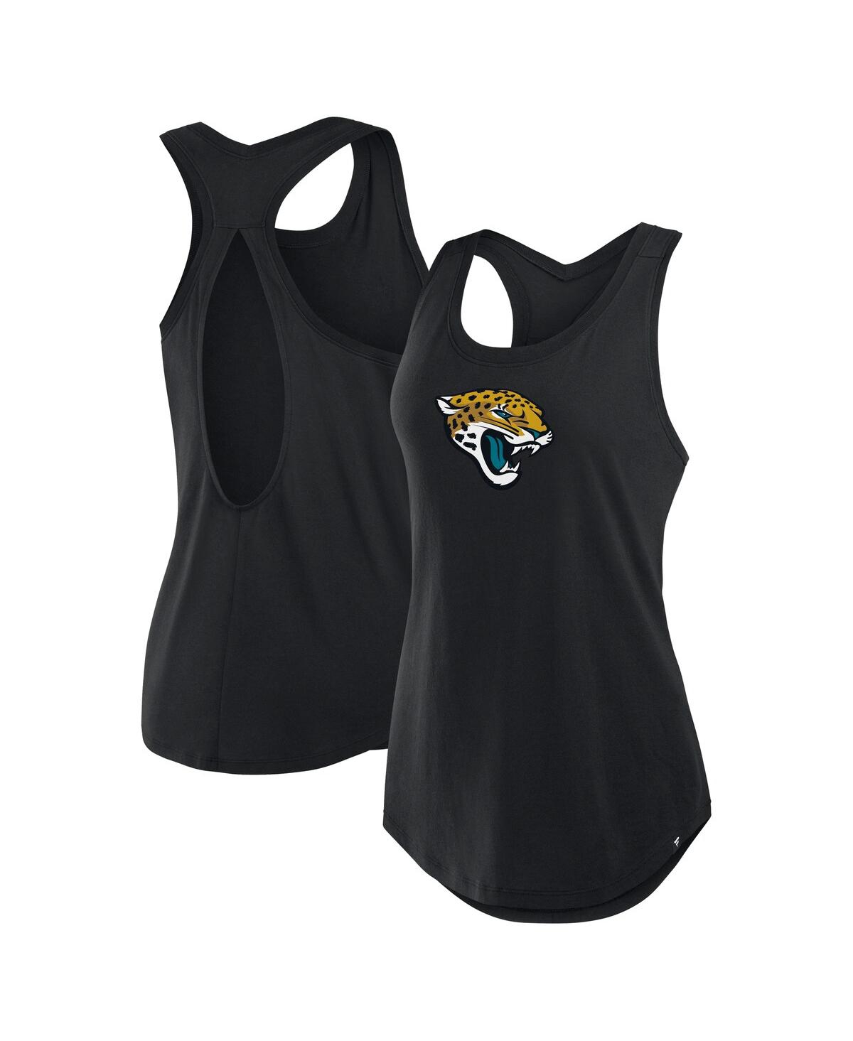 Women's Black Jacksonville Jaguars Iron Fan Tank Top - Black