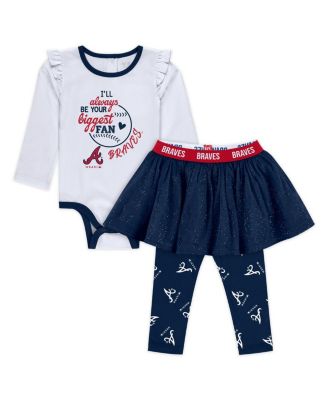 WEAR by Erin Andrews - Baby Boys and Girls 3-Piece Atlanta Braves Tutu Set