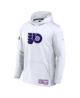 Men's White Philadelphia Flyers Authentic Pro Hockey Fights Cancer Pullover Hoodie