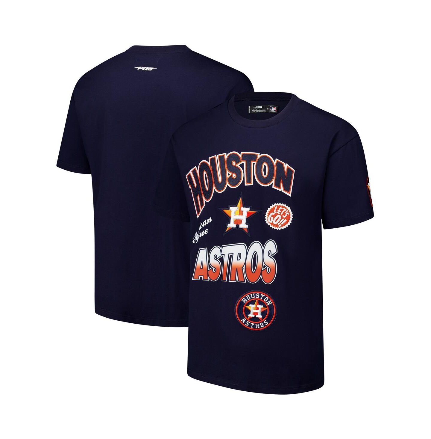 Мужская футболка Pro Standard Navy Houston Astros Turn It Up Dropped Shoulder — фото 1