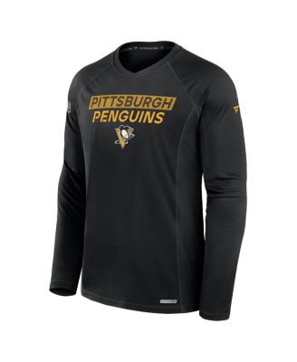 Men's Black Pittsburgh Penguins Authentic Pro Rink Tech Long Sleeve T-Shirt