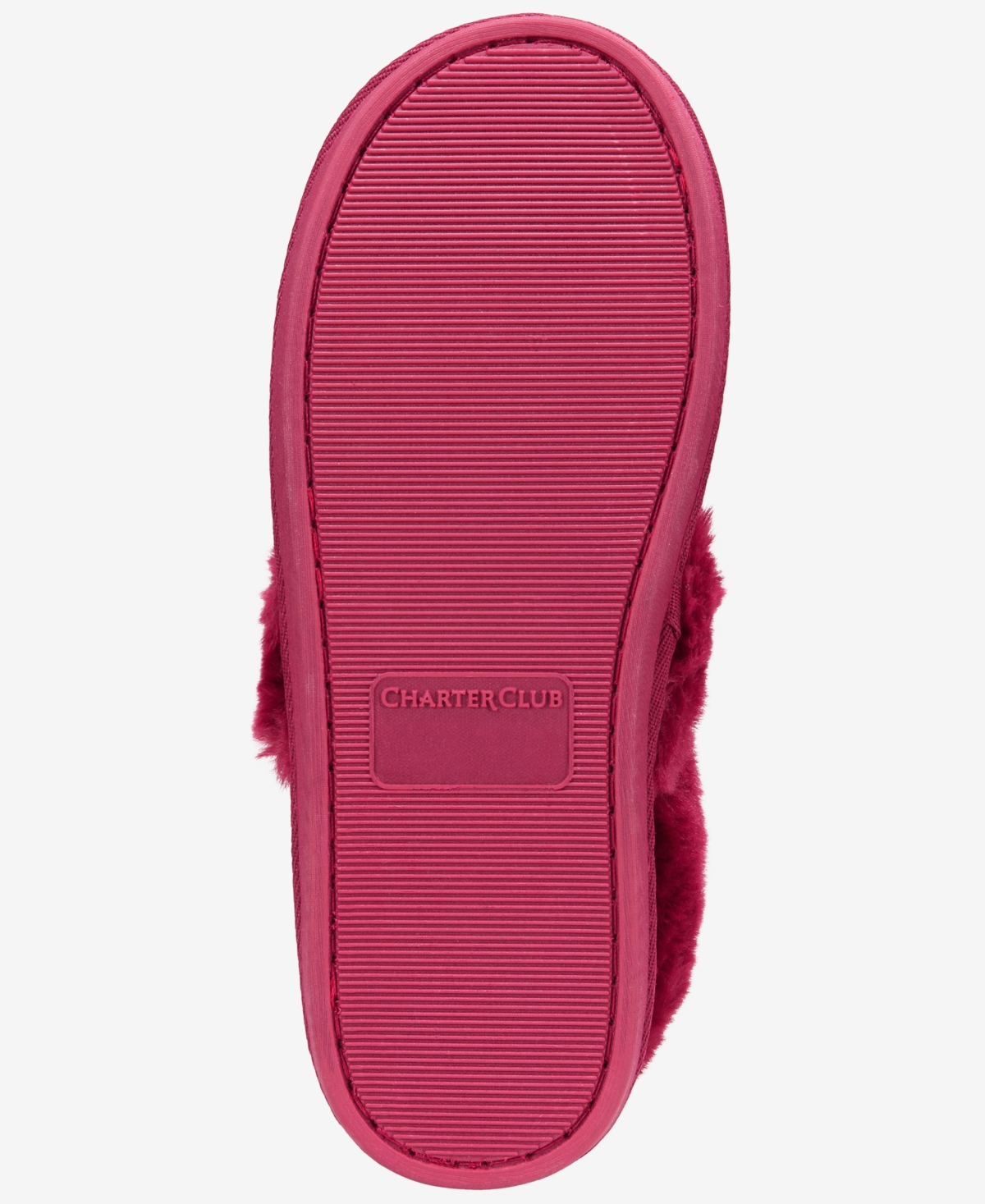 Charter Club Women's Faux-fur-lined Slippers, Macy's Exclusive In Burgundy