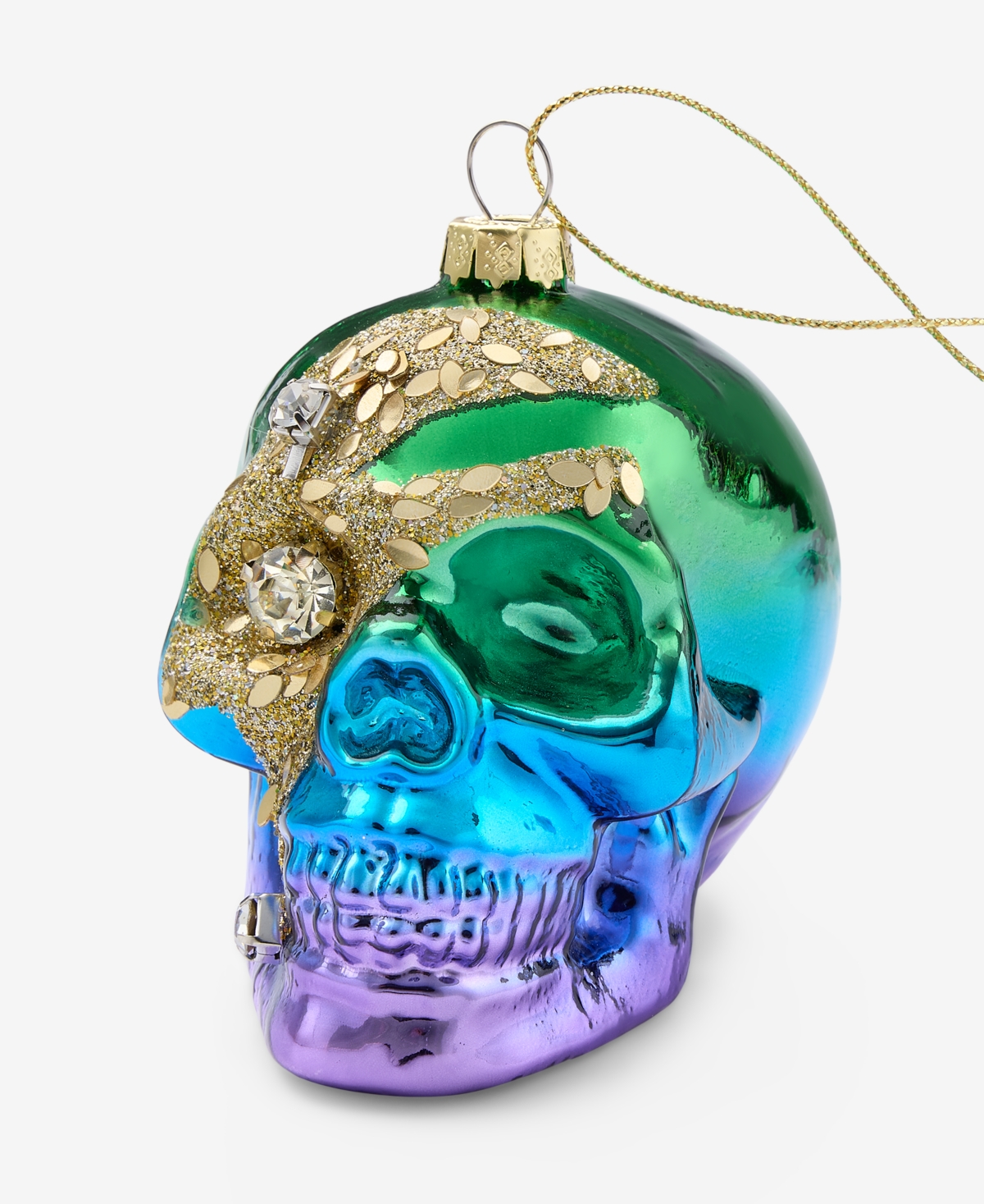 Holiday Lane Eclectic Charm Rainbow Skull Ornament, Macy's Exclusive In Transparent