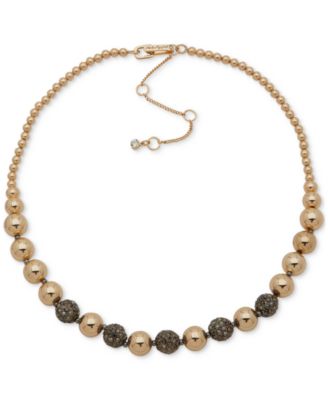 KARL LAGERFELD PARIS - Pav&eacute; Fireball Beaded Statement Necklace, 16" + 3" extender