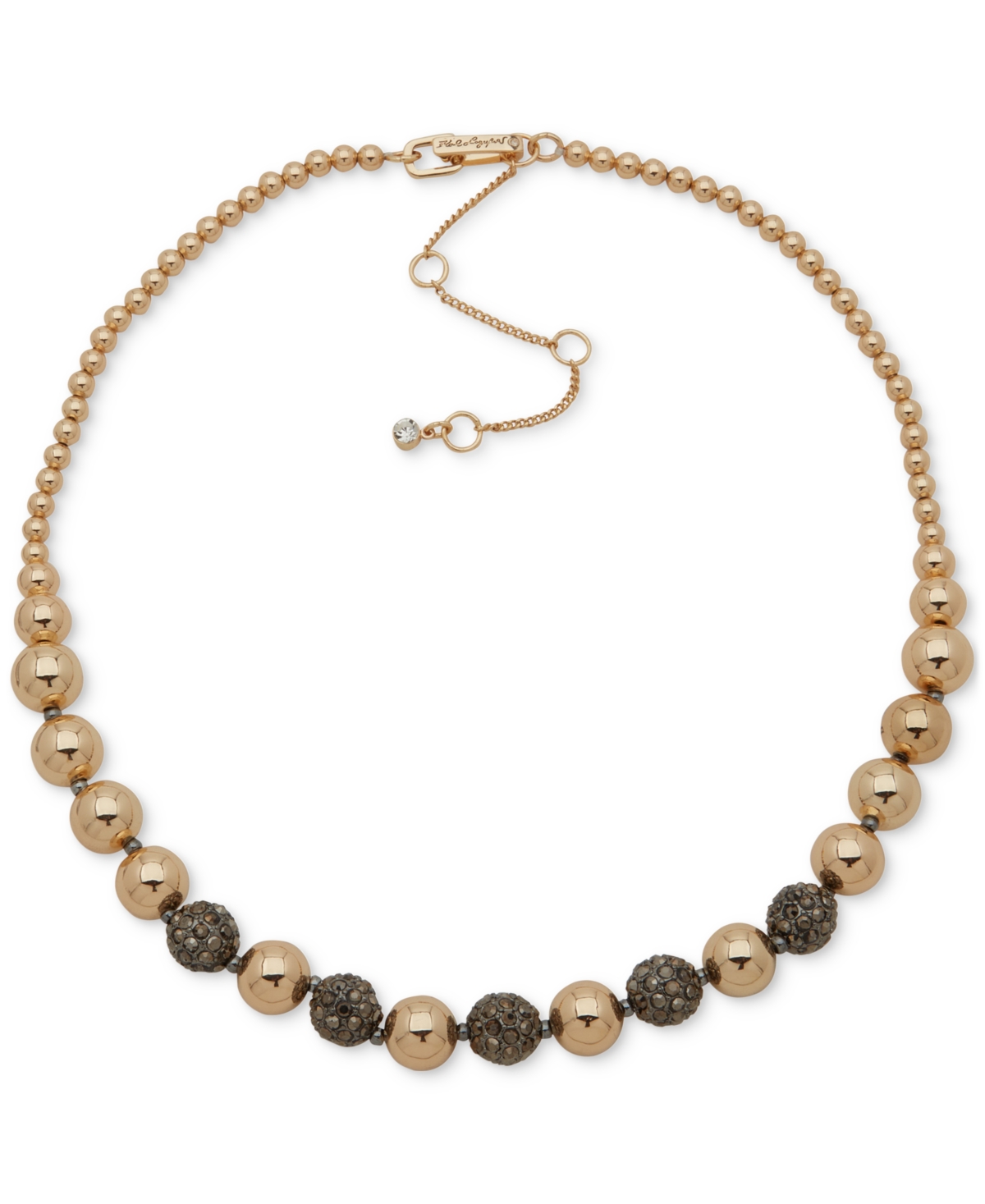 Karl Lagerfeld Pave Fireball Beaded Statement Necklace, 16" + 3" Extender