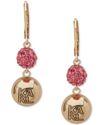 KARL LAGERFELD PARIS - Crystal Double Drop Earrings