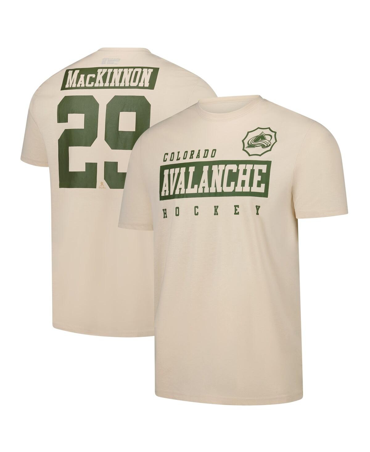 Men's Nathan MacKinnon Khaki Colorado Avalanche 2024 Nhl Military Appreciation Richmond Delta Player Name Number T-Shirt - Khaki