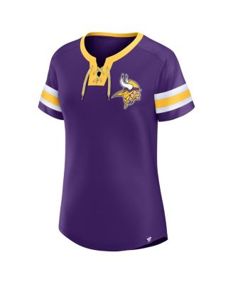 Women's Purple Minnesota Vikings Bling Athena Jersey Style Lace-up T-Shirt