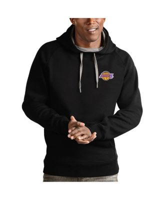 Antigua - Men's Black Los Angeles Lakers Victory Pullover Hoodie