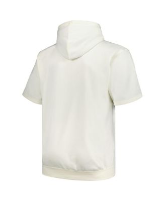 Men's Oatmeal Brooklyn Dodgers Big Tall Cooperstown Collection Contrast Short Sleeve Pullover Hoodie