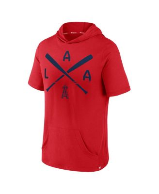 Men's Red Los Angeles Angels Iconic Rebel Short Sleeve Hoodie