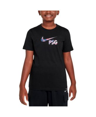 Nike - Big Boys and Girls Black Paris Saint-Germain Swoosh T-Shirt