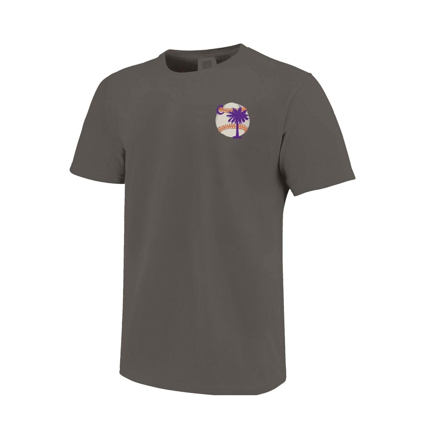 Мужская футболка Image One Gray Clemson Tigers Palmetto C Baseball — фото 2