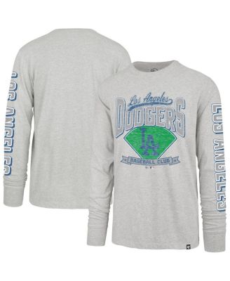 '47 Brand - Men's Gray Los Angeles Dodgers Big Tall Distressed Franklin Long Sleeve T-Shirt