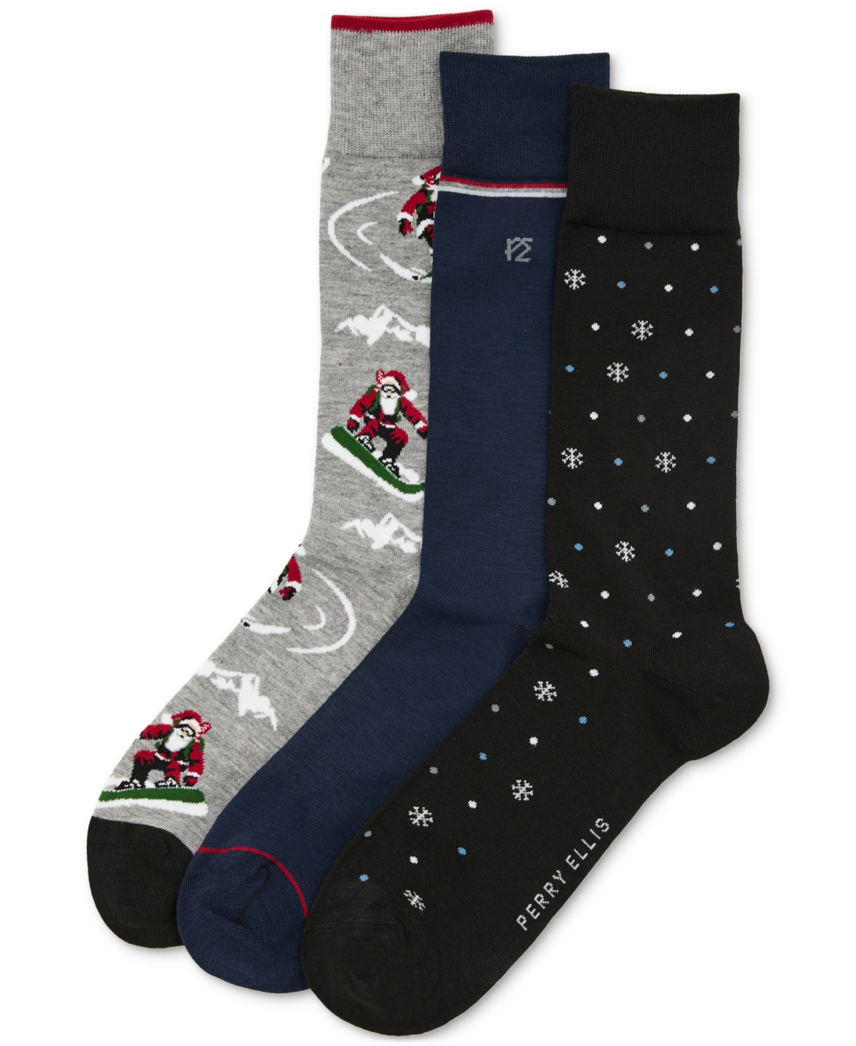 Perry Ellis Portfolio Men's 3pk. Mixed Patterned Socks In Multi