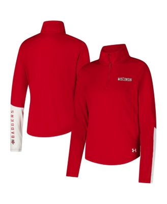 Under Armour - Women's Red Wisconsin Badgers Gameday Knockout Sleeve Hit Quarter-Zip Jacket