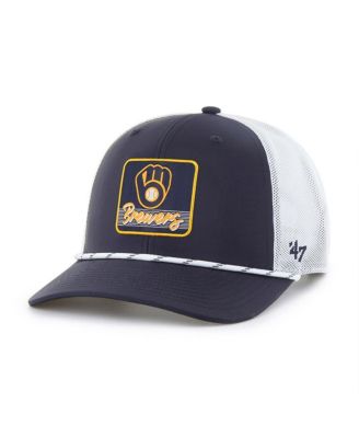 '47 Brand - Men's Navy/White Milwaukee Brewers Scratch Adjustable Trucker Hat