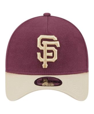 Men's Maroon San Francisco Giants Moleskin Crown A-Frame 9FORTY Adjustable Hat