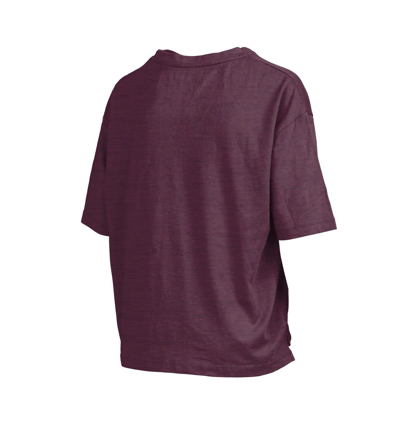 Женская футболка Pressbox Maroon Minnesota Golden Gophers Nelson Arch Over Logo Waist Length Oversized Slub — фото 3