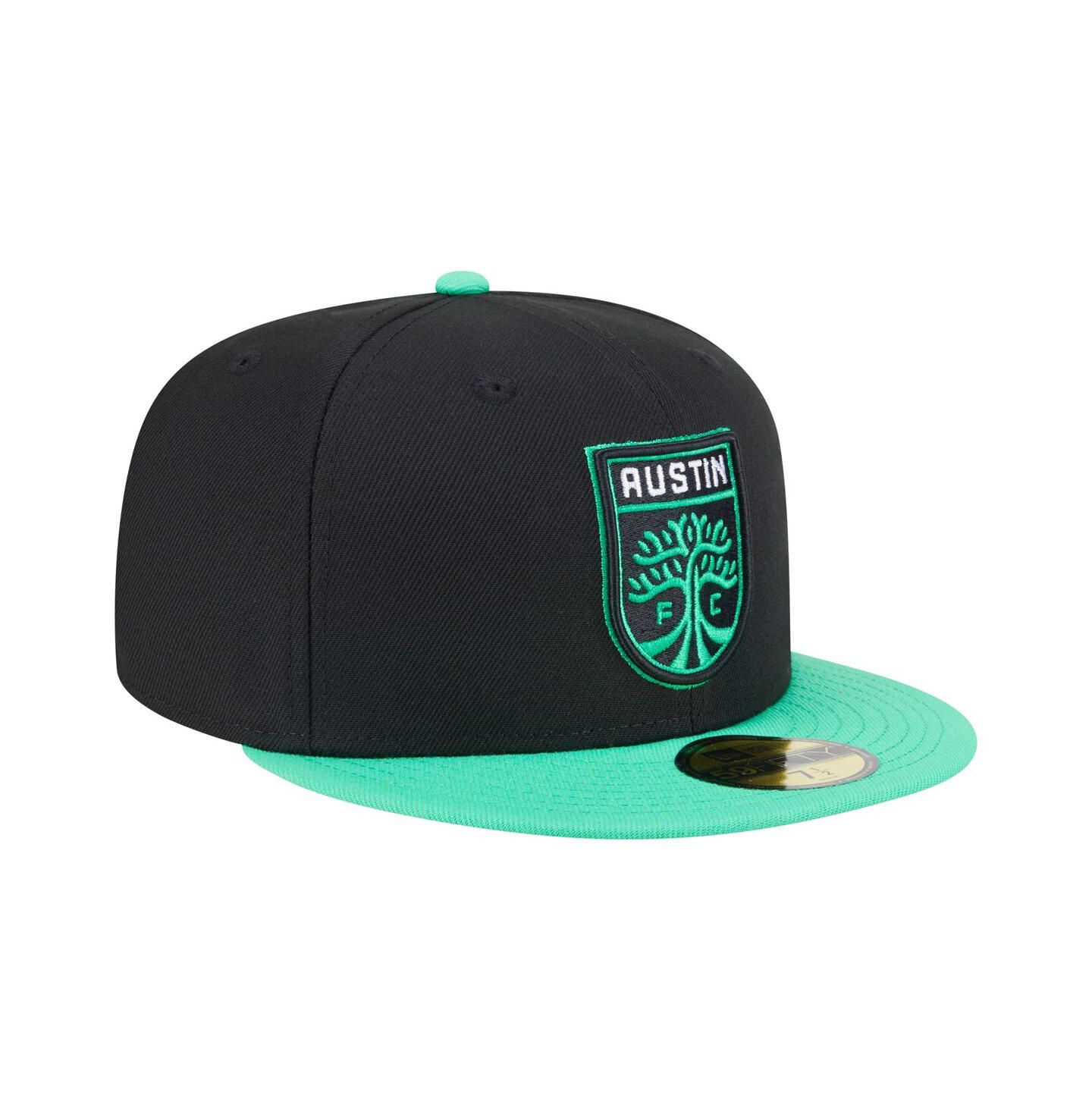 Мужская кепка New Era Black Austin FC 2025 Kickoff 59FIFTY Fitted Hat — фото 2