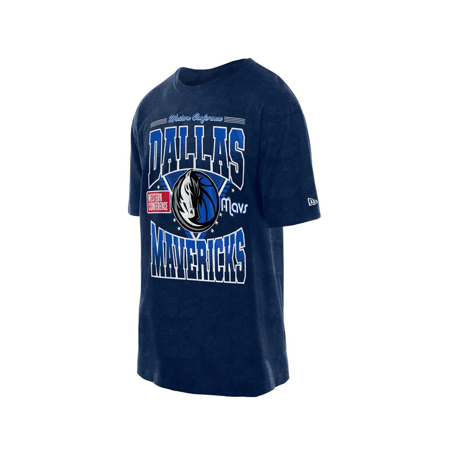 Мужская футболка New Era Navy Dallas Mavericks Boxy Old School Sport Vintage Wash — фото 2