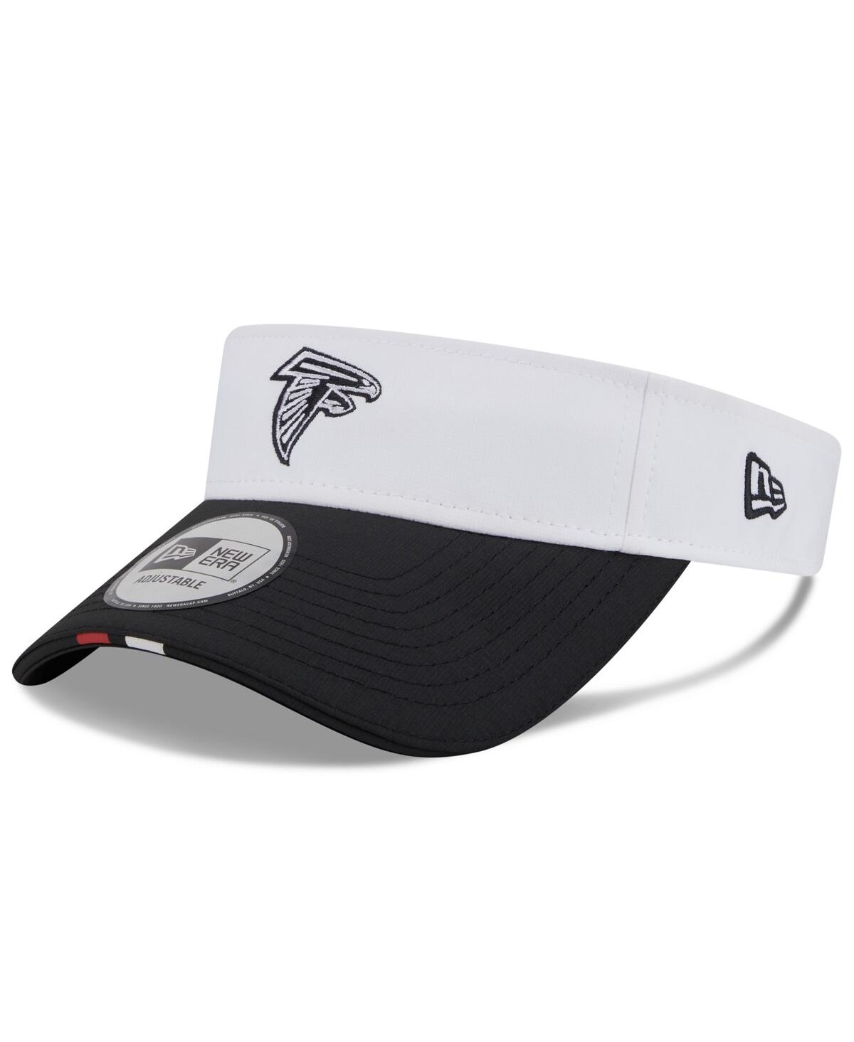New Era Men's White/black Atlanta Falcons 2025 Nfl Training Camp Adjustable Visor Hat