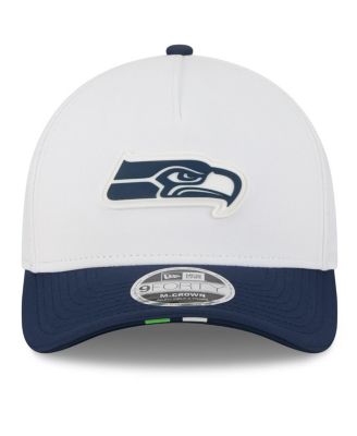 Men's White/College Navy Seattle Seahawks 2025 NFL Training Camp A-Frame 9FORTY Adjustable Hat