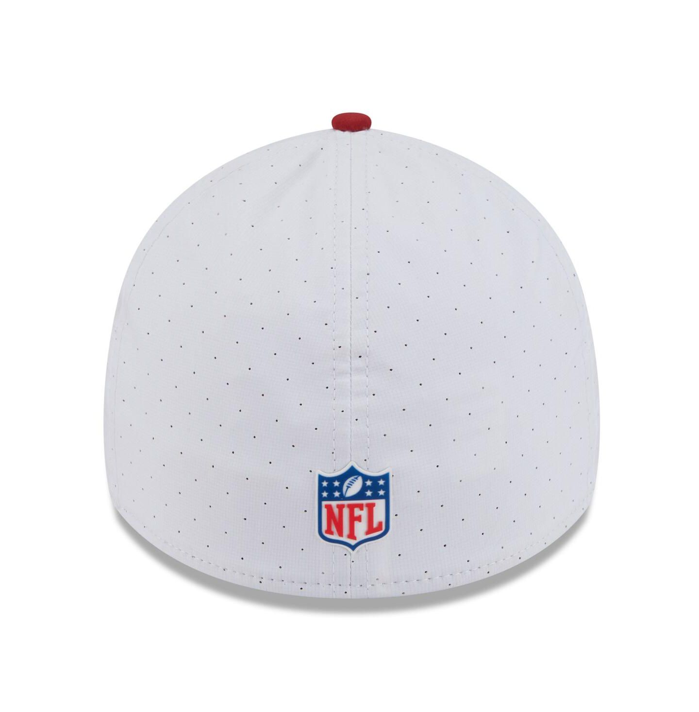 Мужская кепка New Era White/Cardinal Arizona Cardinals 2025 NFL Training Camp 39THIRTY Flex Hat — фото 4