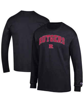Champion - Men's&nbsp;Black Rutgers Scarlet Knights Arch Over Logo Long Sleeve T-Shirt