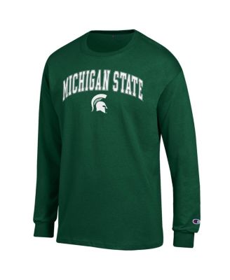 Men's&nbsp;Green Michigan State Spartans Arch Over Logo Long Sleeve T-Shirt
