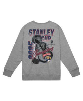 Men's Heather Gray Florida Panthers 2025 Stanley Cup Champions Pullover Sweatshirt