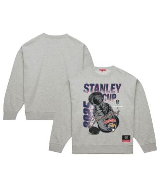 Mitchell & Ness - Women's Heather Gray Florida Panthers 2025 Stanley Cup Champions Pullover Sweatshirt
