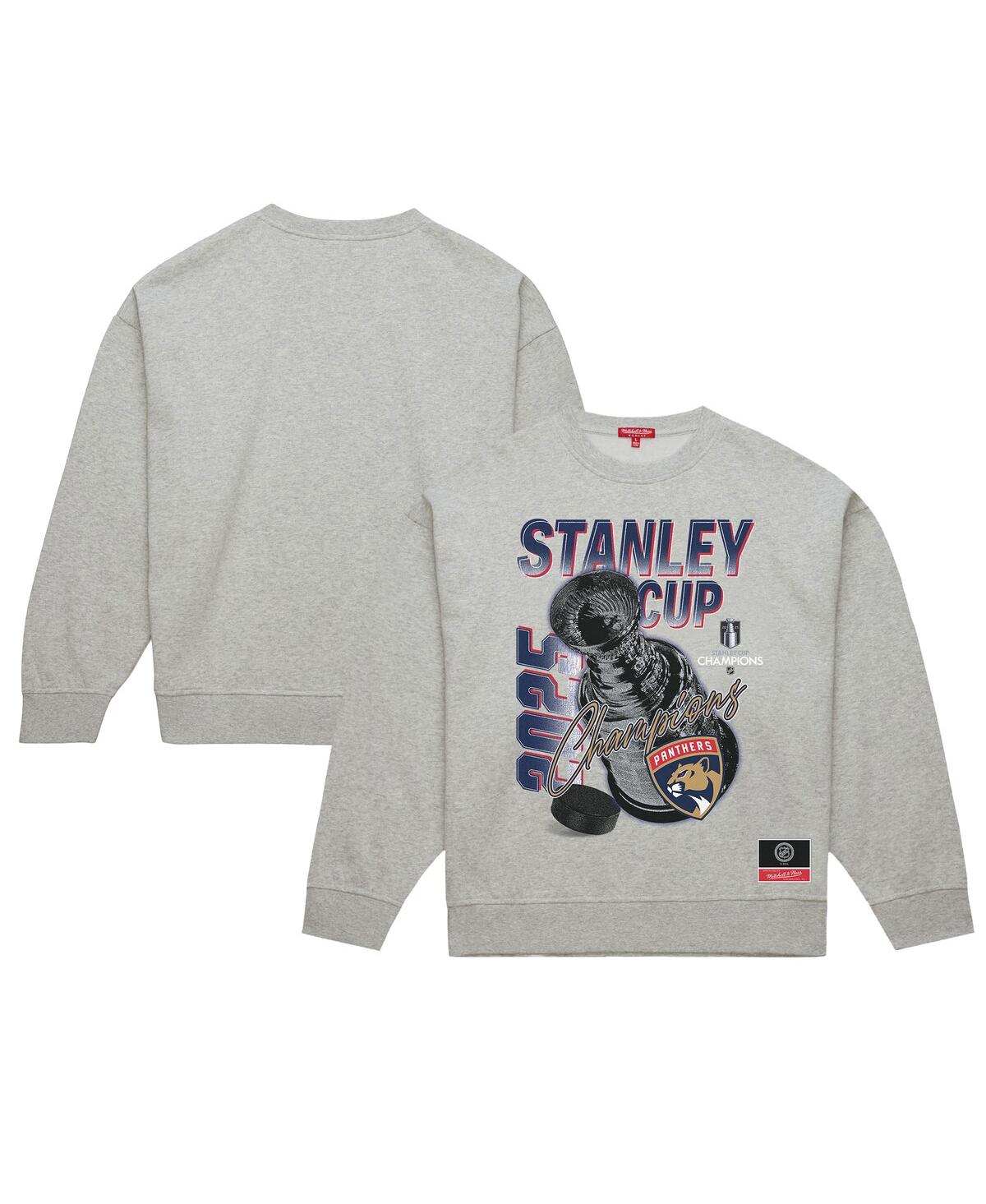 Women's Heather Gray Florida Panthers 2025 Stanley Cup Champions Pullover Sweatshirt - Heather Gray